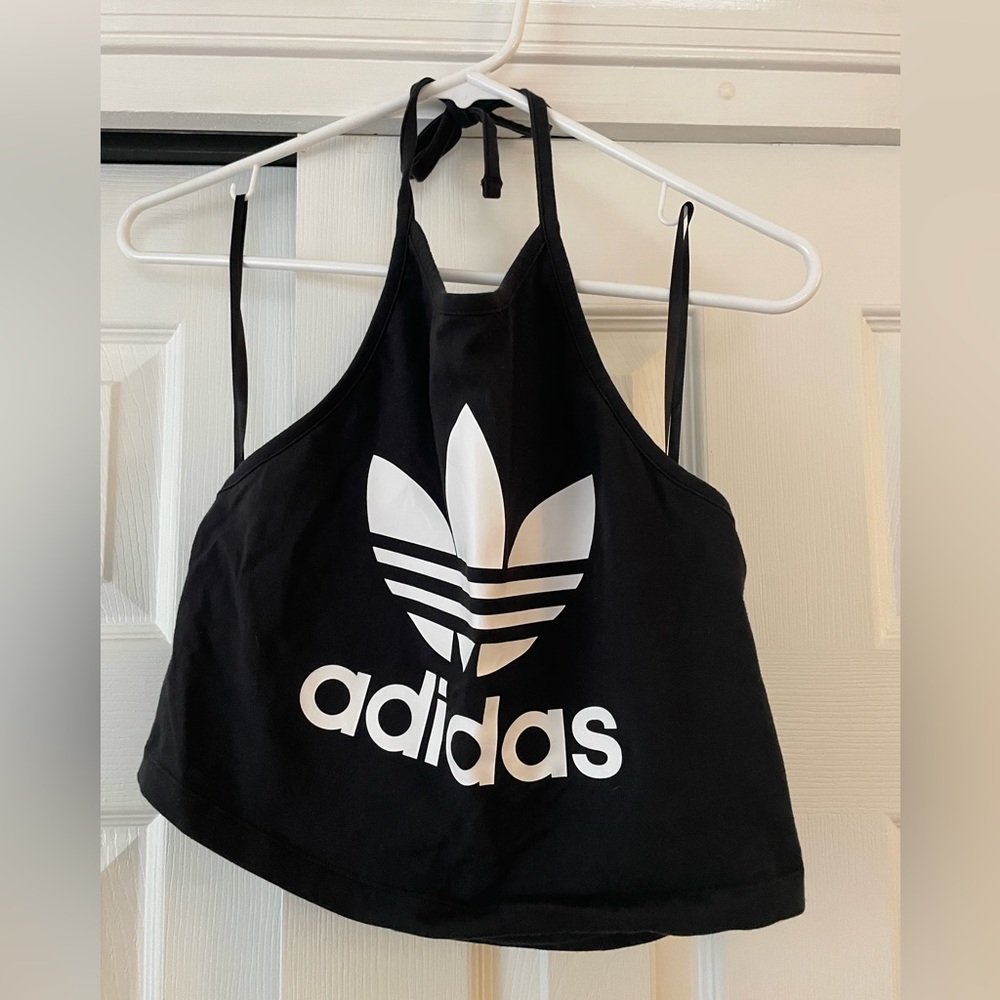 adidas halter cropped tank size m